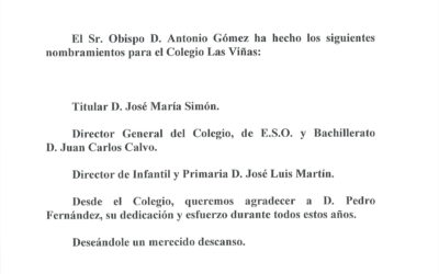 NUEVOS NOMBRAMIENTOS DEL COLEGIO LAS VIÑAS