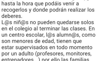 CARTA DE LA DIRECCIÓN SOBRE EL NUEVO HORARIO DE VERANO PARA INFANTIL Y PRIMARIA