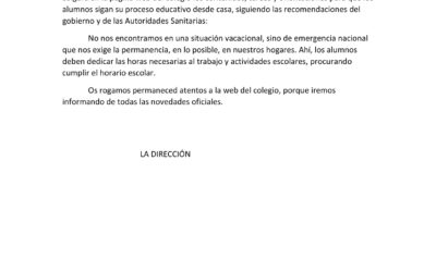 NOTA INFORMATIVA IMPORTANTE: