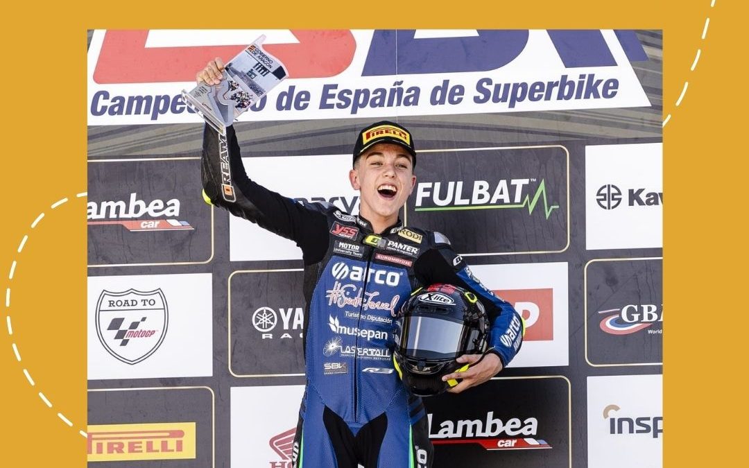 GONZALO SÁNCHEZ,ALUMNO DE 3º ESO, LIDERA LA CLASIFICACIÓN DEL CAMPEONATO DE ESPAÑA DE MOTOCICLISMO SSP300 CAMPEONATO ESBK .